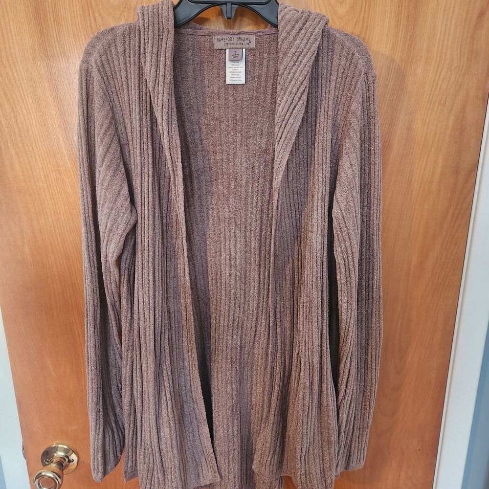 Barefoot Dreams Hooded Cardigan in Barefoot Dreams CozyChic Ultra Lite Brown